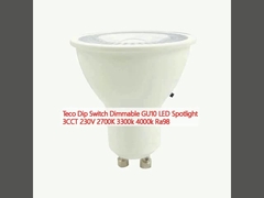테코 디프 스위치 디머블 GU10 LED 스포트라이트 3CCT 230V 2700K 3300k 4000k Ra98