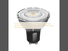 GU10 LED 스포트라이트 전구 5.5W 24° 빔 각도 3단계 색온도 조절 1700K-2600K-5000K 벽 스위치 비-디밍 금속 하우징 230V